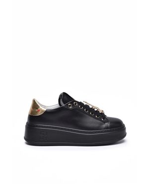 GIO+ Leather Rubber Leather Sneakers - Black