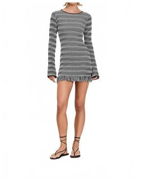 Devon Windsor Costa Long Sleeve Knit Mini Dress - Gray
