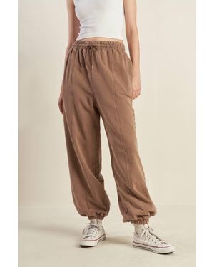 TRUEDAMES Delightful Drape French Terry Jogger Pants - Natural