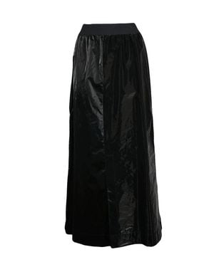Maria Calderara Maxi Skirt With Elastic Waistband And Slit Details - Black