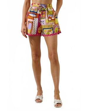 Sugarlips Island Sunset Postcard Shorts - Multicolor