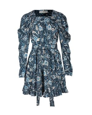Ulla Johnson Nailah Floral-Print Mini Dress - Blue