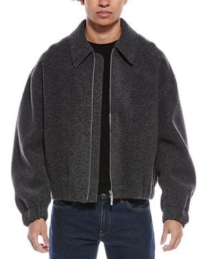 Helmut Lang Boiled Wool-Blend Bomber Jacket - Gray