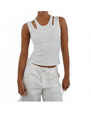 LNA Allen Rib Tank Top - White