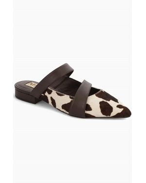 MIA Abie Cow Print Mules - Black
