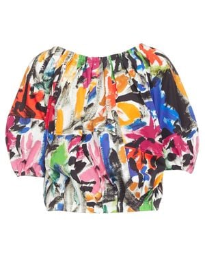 Marni 2020 Cotton Brushstroke Top - Blue