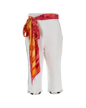 Zimmermann Belted Straight-Leg Cropped Pants - Red