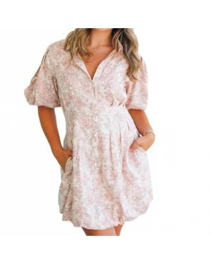 Olivaceous Bashful Bubble Hem Mini Dress - White