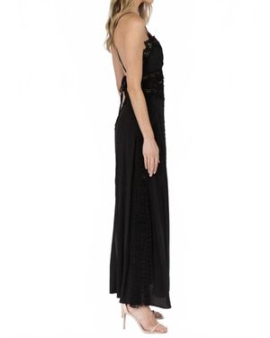 Fanco Lace Backless Maxi Dress - Black