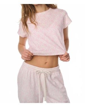 LoveShackFancy Rubin Cropped Tee - Pink