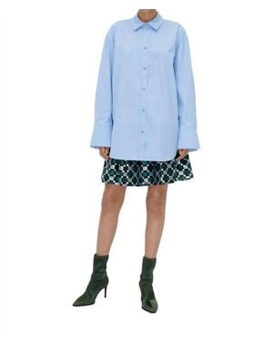 Stine Goya Mia Oversized Button Long Sleeve Shirt - Blue
