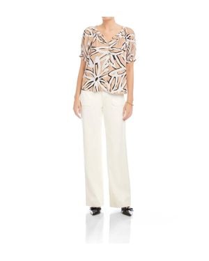 Fifteen Twenty Sam Short Sleeve Button-Up Top - Metallic