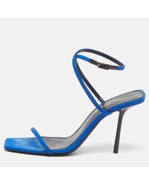 Saint Laurent Saint Laurent Picasso Size 37.5 Suede Ankle Strap Sandals - Blue