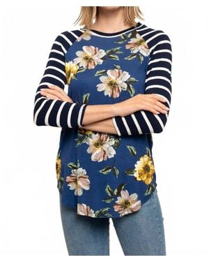 Collective Rack Floral With Stripe Sleeves - Blue