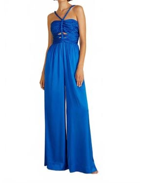 AMUR Kirah Twist Halter Jumpsuit - Blue