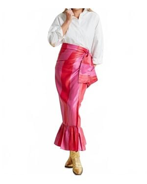 Caryn Lawn Whitney Wrap Skirt - Red
