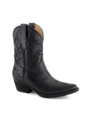 Forastero Western Fashion Leather Boots - Black