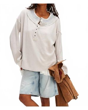 Free People Holly Henley Top - Gray