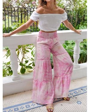 Debbie Katz Lagoon Marble Print Pants - Pink