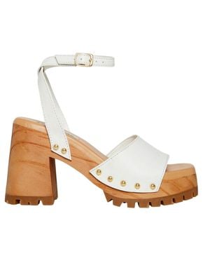 Steve Madden Ocala Heeled Sandal Leather Ocal01S1-110 - White