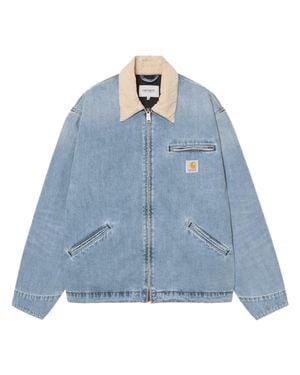 Carhartt Light Denim Jacket With Corduroy Collar - Blue