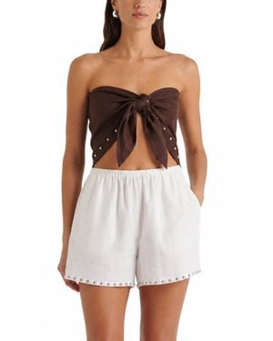 STAUD Samara Linen Top - White