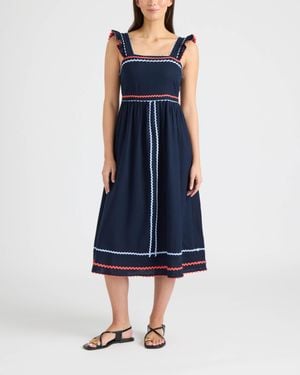 Ellen Tracy Dress With Ric Rac Detail - Blue