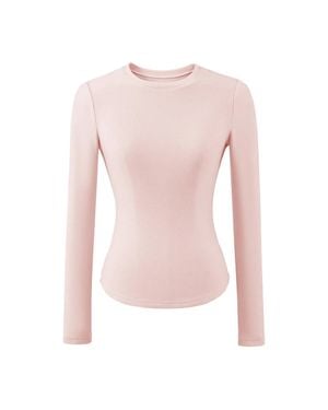 TRUEDAMES Hourglass Waist Long Sleeve T-Shirt - Pink