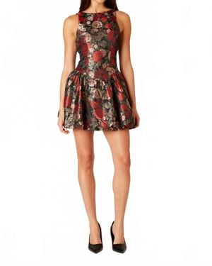 Nia Floral Jacquard Tamara Mini Dress - Multicolor