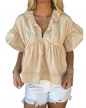 In February Babydoll Peplin Top - Natural