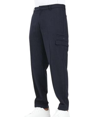 ARMANI EXCHANGE Dark Wool-Blend Cargo Pants - Blue
