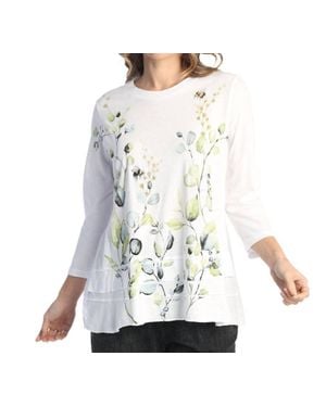 Jess & Jane Kelly Mineral Washed Cotton Layered Top - White