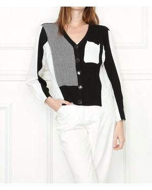 Zero Degrees Celsius Mix Media Shirt Cardigan - Black