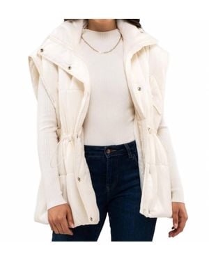 Blu Pepper Zip Front Puffer Vest - White