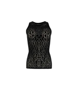 Wolford Reptile Net Top Sleeveless - Black