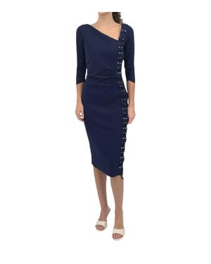 Chiara Boni Hedy Mix Jersey Dress - Blue