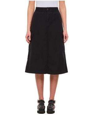 Carhartt Flared Cargo Skirt With Structured Silhouette And Logo Patch - Black