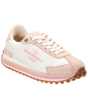 Ferragamo Iggy Suede & Canvas Sneaker - Pink