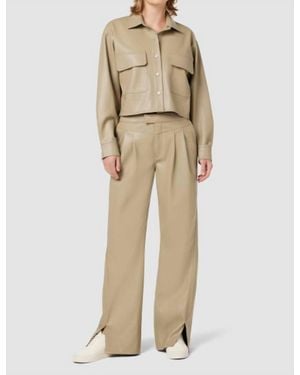 Hudson Jeans High-Rise Rosie Faux Leather Trouser - Natural