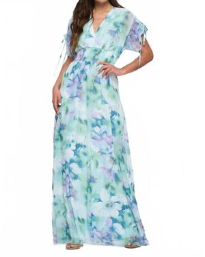 Ricarica Floral Chiffon Dress - Blue