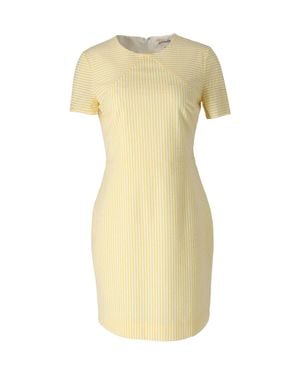 Diane von Furstenberg Striped Seersucker Sheath Dress - Yellow