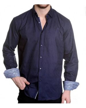 Mizumi Couture Modern Fit Smart-Casual Shirt - Blue