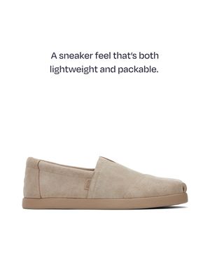 TOMS Alp Fwd Taupe Distressed Suede - White