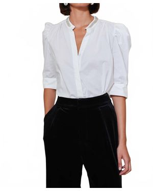 Bishop + Young Cate Ruched Sleeve Top - White