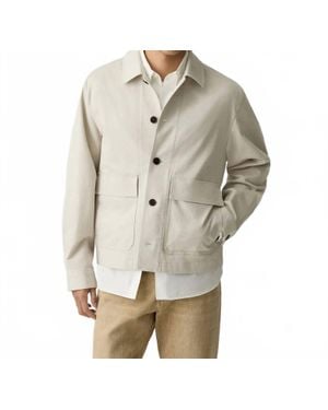 Theory Single-Breasted Button-Up Jacket - Natural