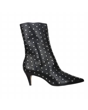 Carrano Aurora Leather Studded Mid-Calf Boot - Black