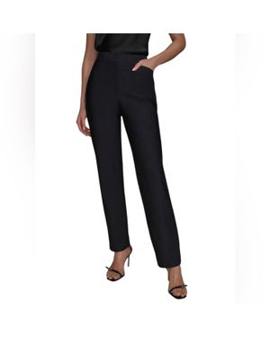Donna Karan High-Rise Straight Legged Pants - Black