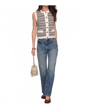 Heartloom Rossi Button Front Vest - Blue