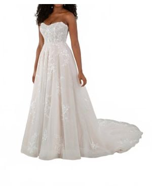 Essence of Australia Romantic Strapless Lace And Sparkle Tulle A-Line Wedding Dress - Gray