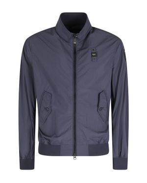 Blauer Alwin Matte Effect Ribbed Trim Polyamide Jacket - Blue